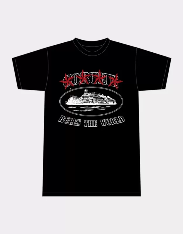 Corteiz 4STARZ ALCATRAZ NEGRO Camiseta