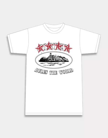 Corteiz 4STARZ ALCATRAZ Blanca Camiseta