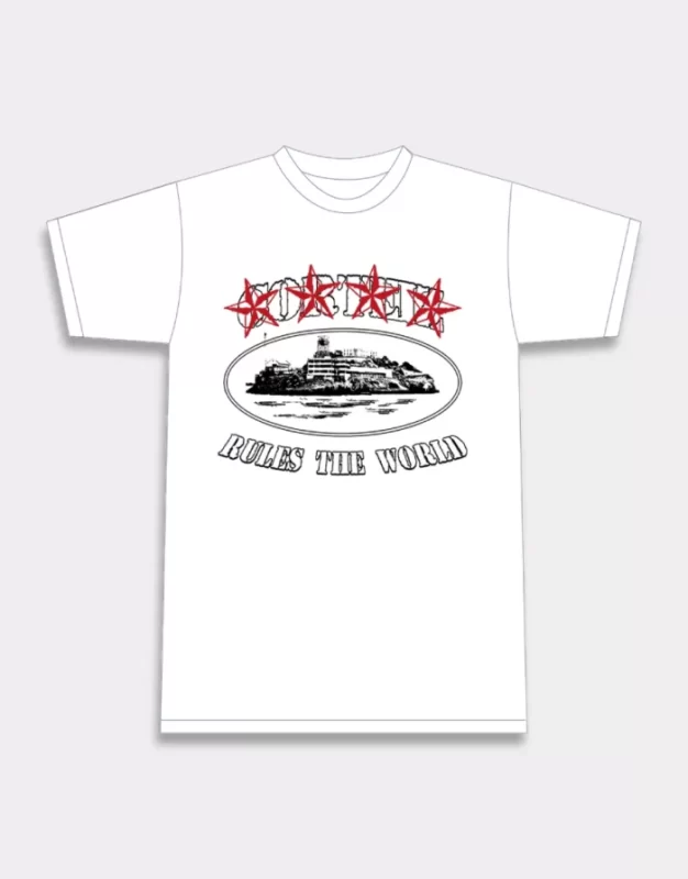 Corteiz 4STARZ ALCATRAZ Blanca Camiseta